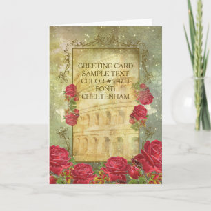 Cartes Pour Fêtes Annuelles ROSES DE ROME II ~ Greetingcard