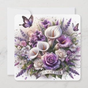 Cartes Pour Fêtes Annuelles Roses et Calla Lilies Meilleure maman jamais