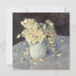 Cartes Pour Fêtes Annuelles Roses jaunes dans un vase de Caillebott Impression