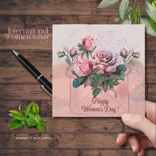 Cartes Pour Fêtes Annuelles Roses roses dans l'enveloppe Bonne Journée des F