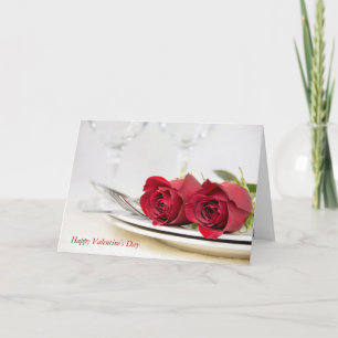 Cartes Pour Fêtes Annuelles Roses rouges de Valentine de plat
