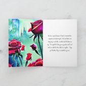 Cartes Pour Fêtes Annuelles Roses rouges modernes avec Cityscape Saint-Valenti (Intérieur)