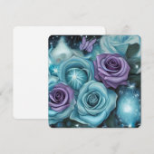 Cartes Pour Fêtes Annuelles Roses turquoise et violet (Devant / Derrière)
