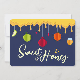 Cartes Pour Fêtes Annuelles Rosh Hashana Doux comme le Miel Scénario Nouvel An
