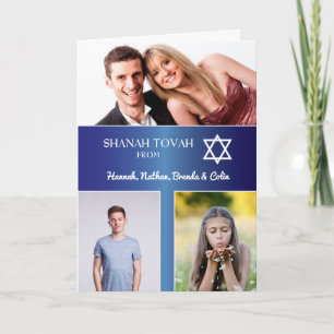 Cartes Pour Fêtes Annuelles Rosh Hashanah 3 Photo Blue Gradient Effet