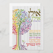 Cartes Pour Fêtes Annuelles Rosh Hashanah Hébreu Bénédiction colorée (Devant / Derrière)