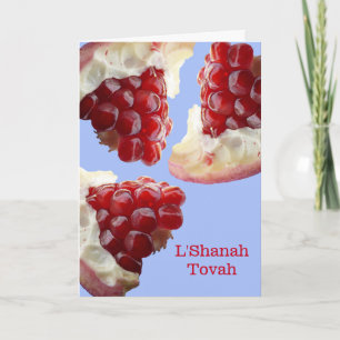 Cartes Pour Fêtes Annuelles Rosh Hashanah L'Shanah Tovah Morceaux de Grenade