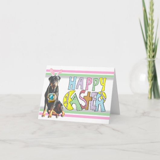 Cartes Pour Fêtes Annuelles Rottweiler de Pâques (Devant)