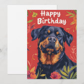Cartes Pour Fêtes Annuelles Rottweiler Joyeux anniversaire (Devant / Derrière)