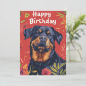 Cartes Pour Fêtes Annuelles Rottweiler Joyeux anniversaire (Debout devant)