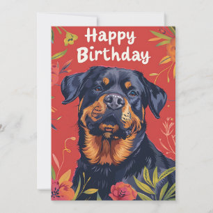 Cartes Pour Fêtes Annuelles Rottweiler Joyeux anniversaire