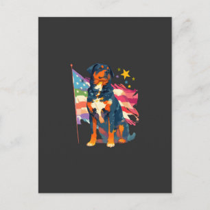 Cartes Pour Fêtes Annuelles Rottweiler patriotique avec l'art du drapeau USA