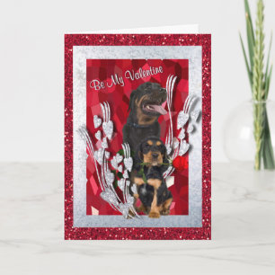 Cartes Pour Fêtes Annuelles Rottweiler Puppies Be My Valentine Greeting