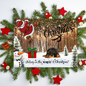 Cartes Pour Fêtes Annuelles Rottweiler Puppy & Père Noël Christmas
