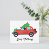 Cartes Pour Fêtes Annuelles Rottweiler voiture de Noël (Debout devant)