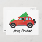 Cartes Pour Fêtes Annuelles Rottweiler voiture de Noël (Devant / Derrière)