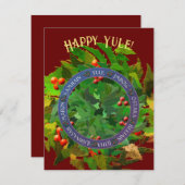 Cartes Pour Fêtes Annuelles Roue d'hiver de l'année (Devant / Derrière)