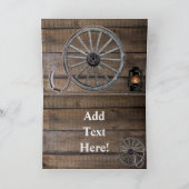 Cartes Pour Fêtes Annuelles Roue en Wagon Rustique Horseshoes Style Occidental (Intérieur)