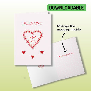 Cartes Pour Fêtes Annuelles Roues cyclables romantiques coeur Valentine