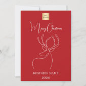 Cartes Pour Fêtes Annuelles Rouge blanc abstrait rennes Noël (Devant)