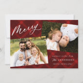 Cartes Pour Fêtes Annuelles Rouge brossé Plaid 3 photo (Devant)