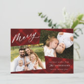 Cartes Pour Fêtes Annuelles Rouge brossé Plaid 3 photo (Debout devant)