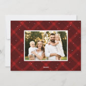 Cartes Pour Fêtes Annuelles Rouge brossé Plaid 3 photo (Dos)