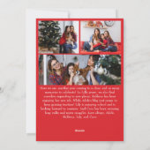 Cartes Pour Fêtes Annuelles Rouge classique Joyeux Noël Vertical 6 Photo (Dos)