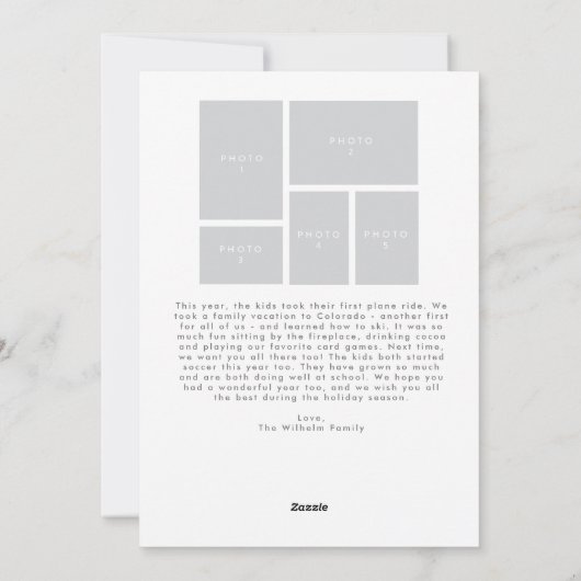 Cartes Pour Fêtes Annuelles Rouge Cursive Script Joyeux Flourdissant Photo Hol (Dos)