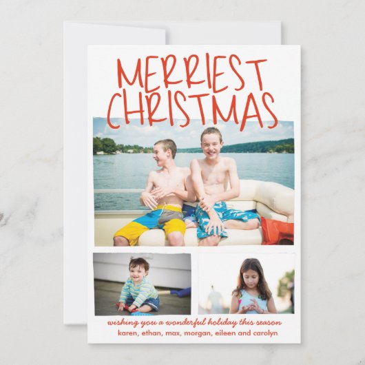 Cartes Pour Fêtes Annuelles Rouge de Noël le plus joli (Devant)