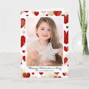 Cartes Pour Fêtes Annuelles Rouge et Saint-Valentin de motif de coeurs de