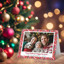 Rouge et Turquoise Chien Bones Motif Noël Animaux 