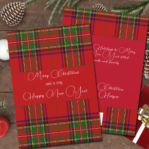 Cartes Pour Fêtes Annuelles Rouge et Vert Carreaux Noël Country