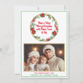 Cartes Pour Fêtes Annuelles Rouge et vert Photo Élégant Moderne Joyeux Noël (Devant)