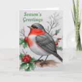 Cartes Pour Fêtes Annuelles Rouge-gorge de Noël (Devant)