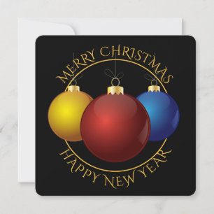 Cartes Pour Fêtes Annuelles Rouge Jaune Bleu Ornement de Noël Fête Photo