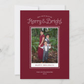 Cartes Pour Fêtes Annuelles Rouge Joyeux Lumineux Élégant Photo (Devant)