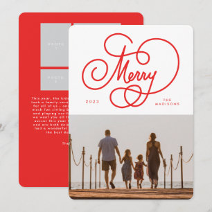 Cartes Pour Fêtes Annuelles Rouge lettrage cursif coloré joyeux Photo