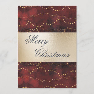 Cartes Pour Fêtes Annuelles Rouge Métallisé Or Élégant Joyeux Noël Fêtes