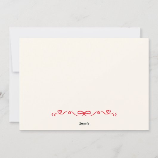 Cartes Pour Fêtes Annuelles Rouge mignon gâteau d'anniversaire arc coeur (Dos)