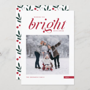 Cartes Pour Fêtes Annuelles Rouge moderne Script brillant Jours à l'avant phot