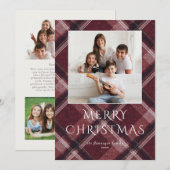 Cartes Pour Fêtes Annuelles Rouge multi-photo Noël (Devant / Derrière)