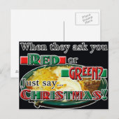 Cartes Pour Fêtes Annuelles Rouge ou Vert... ou Noël ? (Devant / Derrière)