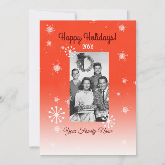 Cartes Pour Fêtes Annuelles Rouge rétro Rudolph Reindeer (Dos)