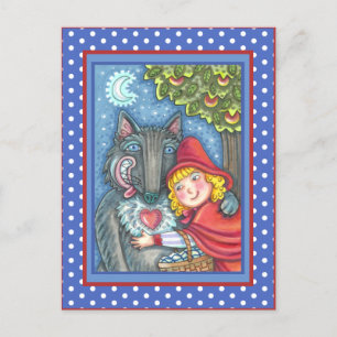 CARTES POUR FÊTES ANNUELLES ROUGE RIDING HOOD, LES LOUPS ONT BESOIN DE HUGS TR