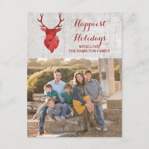 Cartes Pour Fêtes Annuelles Rouge Russe Aquarelle Deer Photo de vacances