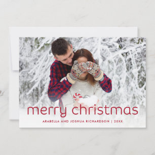 Cartes Pour Fêtes Annuelles Rouge simple et amusant Joyeuse photo de Noël
