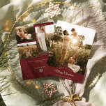 Cartes Pour Fêtes Annuelles Rouge Très Joyeux Noël Quatre Photo Vertical<br><div class="desc">Ce design Red Very Joyeux Christmas Four Photo Vertical Holiday Card présente un décor rouge foncé sophistiqué avec un mélange de lettrage en ivoire simple et de calligraphie classique associé à un style boho minimaliste qui établit un équilibre parfait entre une subtilité moderne propre et une élégance vintage. Ce design...</div>