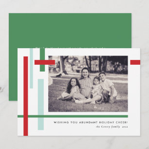 Cartes Pour Fêtes Annuelles Rouge Vert Bleu Couleur Bleu Bandes Moderne Noël