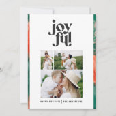 Cartes Pour Fêtes Annuelles Rouge + vert moderne abstrait joyeux 3 vacances ph (Devant)